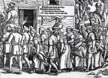 Protestants, Roped Together, Being Led to London for Trial, from 